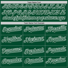 Load image into Gallery viewer, Custom Kelly Green White Bomber Full-Snap Varsity Letterman Hoodie Jacket