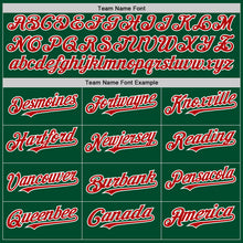Load image into Gallery viewer, Custom Kelly Green Red-White Bomber Full-Snap Varsity Letterman Hoodie Jacket