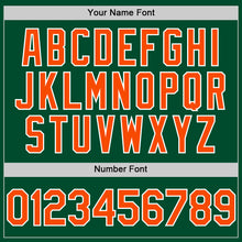 Load image into Gallery viewer, Custom Kelly Green Orange-White Bomber Full-Snap Varsity Letterman Hoodie Jacket