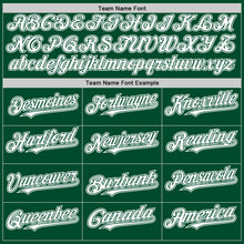 Load image into Gallery viewer, Custom Kelly Green White Bomber Full-Snap Varsity Letterman Hoodie Jacket