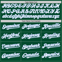 Load image into Gallery viewer, Custom Kelly Green White-Light Blue Bomber Full-Snap Varsity Letterman Hoodie Jacket