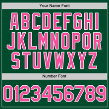 Load image into Gallery viewer, Custom Kelly Green Pink-White Bomber Full-Snap Varsity Letterman Two Tone Hoodie Jacket