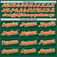 Load image into Gallery viewer, Custom Kelly Green Orange-White Bomber Full-Snap Varsity Letterman Two Tone Hoodie Jacket