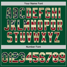 Load image into Gallery viewer, Custom Kelly Green Vintage USA Flag Cream-Black Bomber Full-Snap Varsity Letterman Two Tone Hoodie Jacket