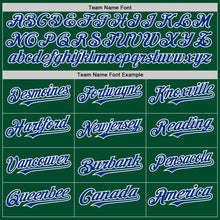 Load image into Gallery viewer, Custom Kelly Green Royal-White Bomber Full-Snap Varsity Letterman Two Tone Hoodie Jacket