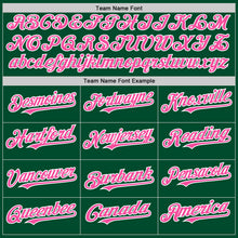 Load image into Gallery viewer, Custom Kelly Green Pink-White Bomber Full-Snap Varsity Letterman Two Tone Hoodie Jacket
