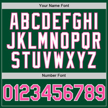 Load image into Gallery viewer, Custom Kelly Green Pink-White Bomber Full-Snap Varsity Letterman Two Tone Hoodie Jacket