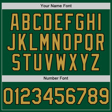 Load image into Gallery viewer, Custom Kelly Green Old Gold-Black Bomber Full-Snap Varsity Letterman Two Tone Hoodie Jacket