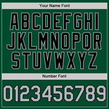 Load image into Gallery viewer, Custom Kelly Green Gray-Black Bomber Full-Snap Varsity Letterman Two Tone Hoodie Jacket