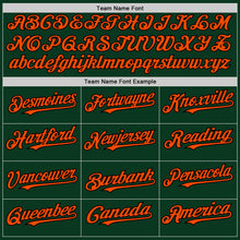 Load image into Gallery viewer, Custom Green Orange-Black Bomber Full-Snap Varsity Letterman Hoodie Jacket