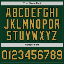 Load image into Gallery viewer, Custom Green Old Gold-Black Bomber Full-Snap Varsity Letterman Hoodie Jacket