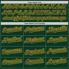 Load image into Gallery viewer, Custom Green Gold Bomber Full-Snap Varsity Letterman Hoodie Jacket