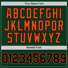 Load image into Gallery viewer, Custom Green Orange-Cream Bomber Full-Snap Varsity Letterman Two Tone Hoodie Jacket