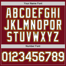 Load image into Gallery viewer, Custom Crimson Black-Gold Bomber Full-Snap Varsity Letterman Hoodie Jacket