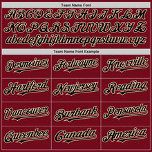 Load image into Gallery viewer, Custom Crimson Black-City Cream Bomber Full-Snap Varsity Letterman Hoodie Jacket