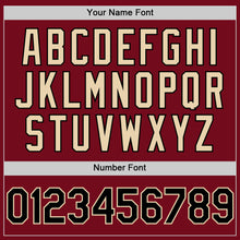 Load image into Gallery viewer, Custom Crimson Black-City Cream Bomber Full-Snap Varsity Letterman Hoodie Jacket