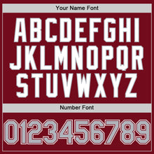 Load image into Gallery viewer, Custom Crimson Gray-White Bomber Full-Snap Varsity Letterman Hoodie Jacket