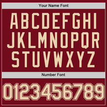 Load image into Gallery viewer, Custom Crimson Cream Bomber Full-Snap Varsity Letterman Two Tone Hoodie Jacket