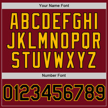 Load image into Gallery viewer, Custom Crimson Black-Gold Bomber Full-Snap Varsity Letterman Two Tone Hoodie Jacket