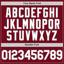 Load image into Gallery viewer, Custom Crimson White-Gray Bomber Full-Snap Varsity Letterman Two Tone Hoodie Jacket