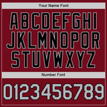 Load image into Gallery viewer, Custom Crimson Gray-Black Bomber Full-Snap Varsity Letterman Two Tone Hoodie Jacket