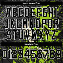 Load image into Gallery viewer, Custom Black Neon Green-White Snakehead Fish Fishing 3D Bomber Full-Snap Varsity Letterman Hoodie Jacket