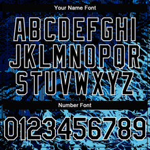 Load image into Gallery viewer, Custom Navy Black-Light Blue Tuna Fish Fishing 3D Bomber Full-Snap Varsity Letterman Hoodie Jacket