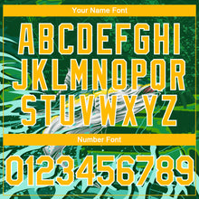 Load image into Gallery viewer, Custom Green Gold-White Tuna Fish Fishing 3D Bomber Full-Snap Varsity Letterman Hoodie Jacket