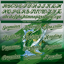 Load image into Gallery viewer, Custom Gray Green-Cream Largemouth Bass Fish Fishing 3D Bomber Full-Snap Varsity Letterman Hoodie Jacket