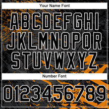 Load image into Gallery viewer, Custom Black Orange-White Tuna Fish Fishing 3D Bomber Full-Snap Varsity Letterman Hoodie Jacket