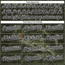 Load image into Gallery viewer, Custom Olive Black-White Largemouth Bass Fish Fishing 3D Bomber Full-Snap Varsity Letterman Hoodie Jacket