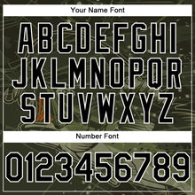 Load image into Gallery viewer, Custom Olive Black-White Largemouth Bass Fish Fishing 3D Bomber Full-Snap Varsity Letterman Hoodie Jacket