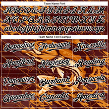 Load image into Gallery viewer, Custom Brown Black-White Largemouth Bass Fish Fishing 3D Bomber Full-Snap Varsity Letterman Hoodie Jacket