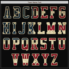 Load image into Gallery viewer, Custom Black Vintage USA Flag-Cream Bomber Varsity Letterman Zipper Jacket