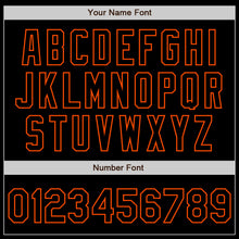 Load image into Gallery viewer, Custom Black Orange Bomber Varsity Letterman Zipper Jacket