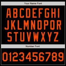 Load image into Gallery viewer, Custom Black Orange Bomber Varsity Letterman Zipper Jacket