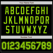 Load image into Gallery viewer, Custom Black Neon Green Bomber Varsity Letterman Zipper Jacket