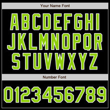 Load image into Gallery viewer, Custom Black Neon Green-White Bomber Varsity Letterman Zipper Jacket