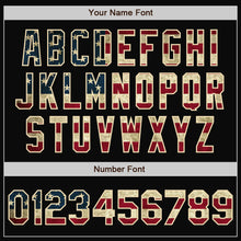 Load image into Gallery viewer, Custom Black Vintage USA Flag Cream-Maroon Bomber Varsity Letterman Zipper Jacket