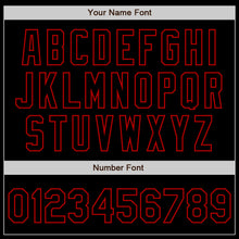 Load image into Gallery viewer, Custom Black Red Bomber Varsity Letterman Zipper Jacket