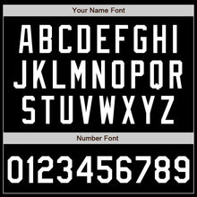 Load image into Gallery viewer, Custom Black White Bomber Varsity Letterman Zipper Jacket