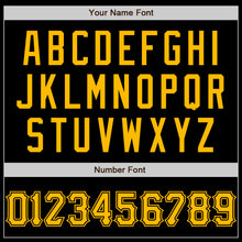 Load image into Gallery viewer, Custom Black Gold Bomber Varsity Letterman Zipper Jacket