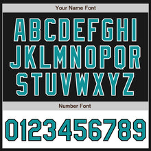 Load image into Gallery viewer, Custom Black Teal-White Bomber Varsity Letterman Two Tone Zipper Jacket