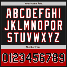 Load image into Gallery viewer, Custom Black Red-White Bomber Varsity Letterman Two Tone Zipper Jacket