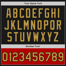 Load image into Gallery viewer, Custom Black Old Gold-Red Bomber Varsity Letterman Two Tone Zipper Jacket