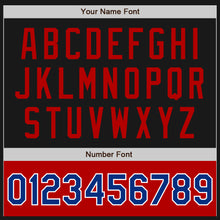 Load image into Gallery viewer, Custom Black Royal-Red Bomber Varsity Letterman Two Tone Zipper Jacket