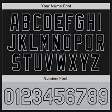 Load image into Gallery viewer, Custom Black Gray Bomber Varsity Letterman Two Tone Zipper Jacket