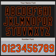 Load image into Gallery viewer, Custom Black Orange Bomber Varsity Letterman Two Tone Zipper Jacket