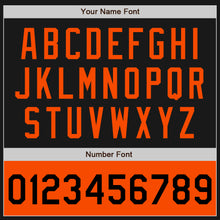 Load image into Gallery viewer, Custom Black Orange Bomber Varsity Letterman Two Tone Zipper Jacket