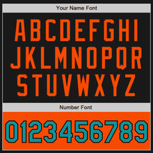 Load image into Gallery viewer, Custom Black Teal-Orange Bomber Varsity Letterman Two Tone Zipper Jacket